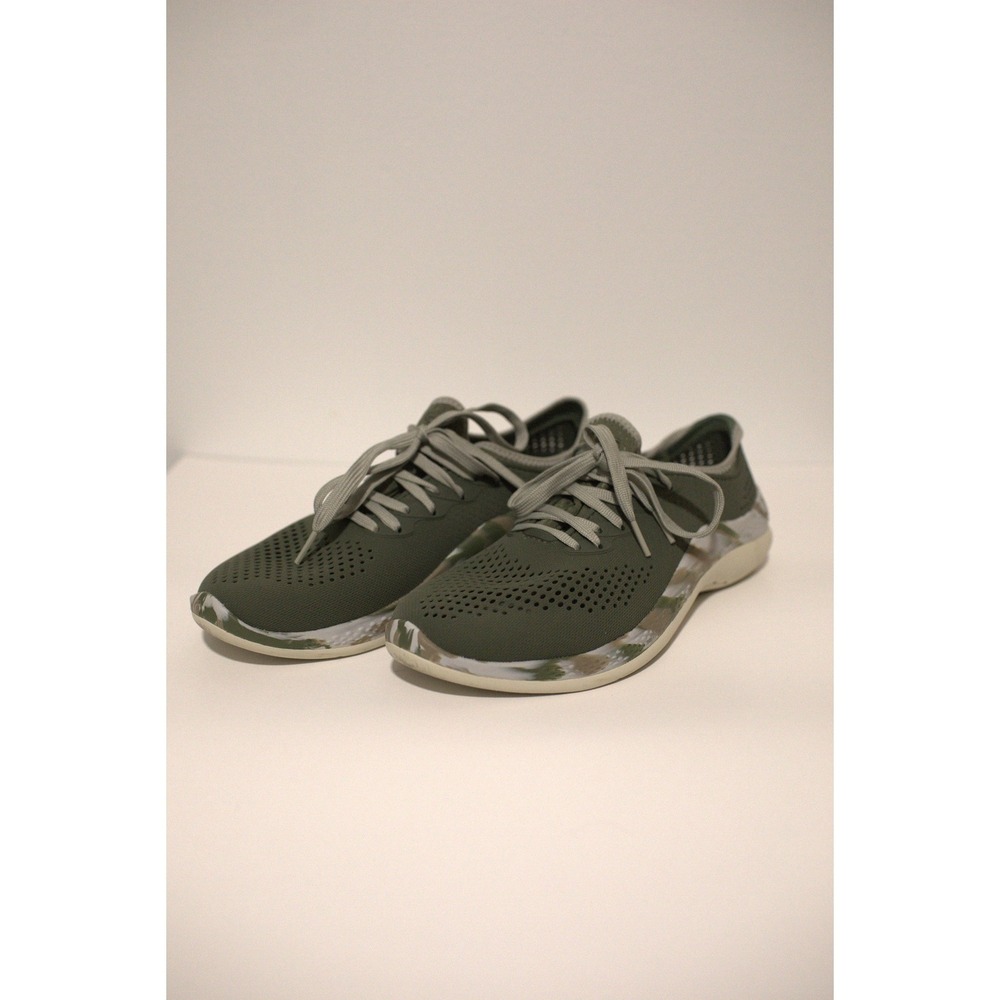 Crocs LiteRide 360 Pacer Mens Army Green Camo Sneakers 207633-3UA